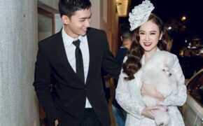 Angela Phương Trinh “chơi trội” khi ôm cún cưng đi xem thời trang