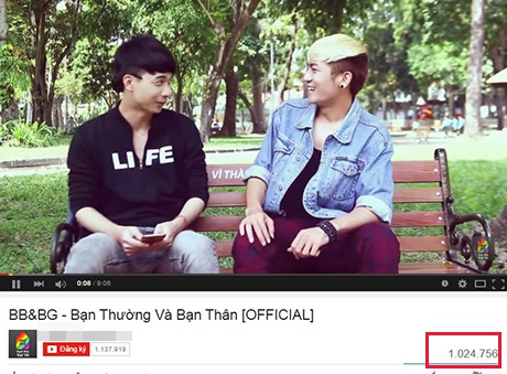 Clip Bạn thân và bạn thường của nhóm BB&BG đạt hơn 1 triệu view trên Youtube