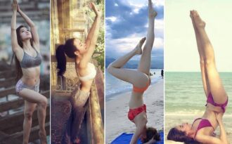 Mỹ nhân Việt khoe dáng nóng bỏng khi tập yoga