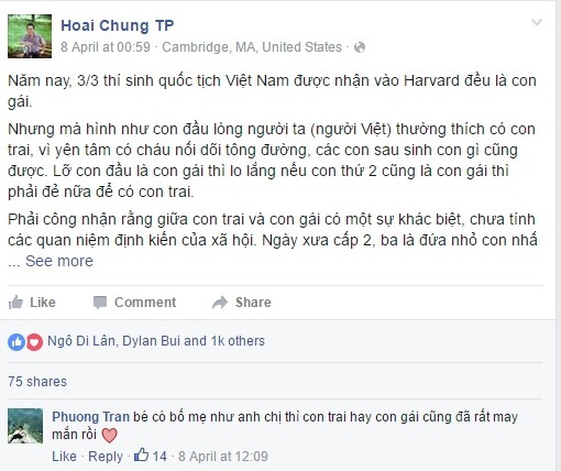  Bức thư gửi con gái nhỏ của thạc sĩ Đại học Harvard Trương Phạm Hoài Chung “chiếm cảm tình” của rất nhiều người. 