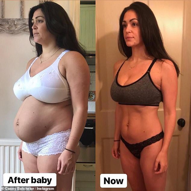  Casey Batchelor khoe ảnh sau khi sinh cách đây 6 tháng và hiện tại 