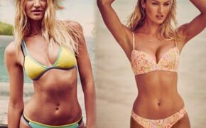 Thiên thần nội y khoe cơ bụng săn chắc với váy cắt xẻ