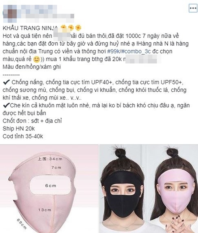 Khẩu trang ninja: Sản phẩm “hot” cho mùa hè, chị em “rần rần” đặt mua - 3