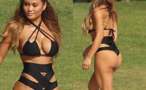 Cận cảnh đường cong sexy của người mẫu da màu