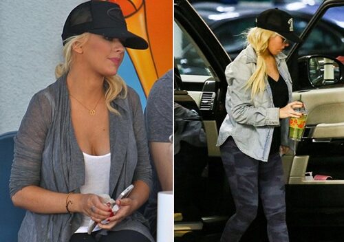 “Bà bầu” Christina Aguilera bắt đầu tăng cân