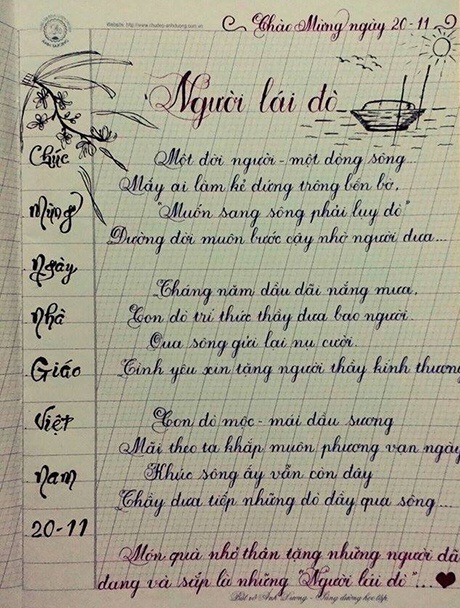 Hồng Ngát rất thích luyện chữ đẹp. Cô thường chép tay những bài thơ, tác phẩm văn chương yêu thích.