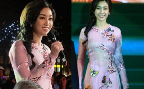 Hoa hậu Đỗ Mỹ Linh nổi bật khi ngồi ghế giám khảo Duyên dáng Áo dài 2018