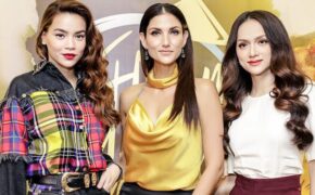 Siêu mẫu thế giới Cindy Bishop thân thiết cùng Hồ Ngọc Hà, hoa hậu Hương Giang