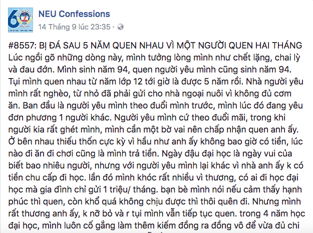 Câu chuyện của cô gái bị phụ tình thu hút hàng chục ngàn Like và bình luận trên Facebook