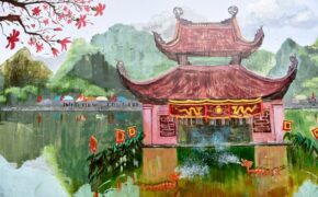 Con đường bích họa độc đáo ở chùa Thầy