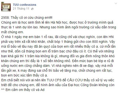 Sinh viên trường Công đoàn bức xúc về nhân viên trông xe suốt thời gian qua.