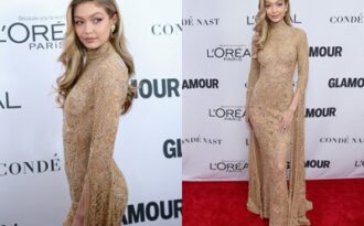 Siêu mẫu 9X đẹp như mộng với váy màu nude