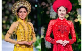 Quán quân Mai Giang “tái xuất”, toả sáng trình diễn áo dài cùng Hoa hậu Myanmar