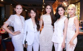 Phạm Hương lần đầu ra mắt team The Face trong buổi tiệc ấm áp