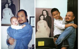 Những khoảnh khắc ngọt ngào của Trần Lập bên vợ con