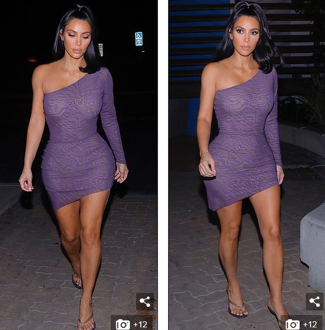 Kim Kardashian nổi bật khi diện váy ôm sát đi ăn tối - 2