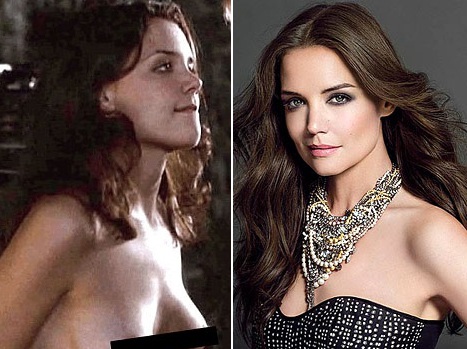 Cảnh nóng từ 13 năm trước (trái) giúp Katie Holmes lọt top những ngôi sao hot nhất thế giới.