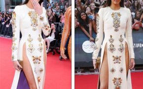 Em gái cô Kim mặc sốc trên thảm đỏ