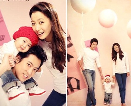 Kim Hee Sun và chồng, con gái