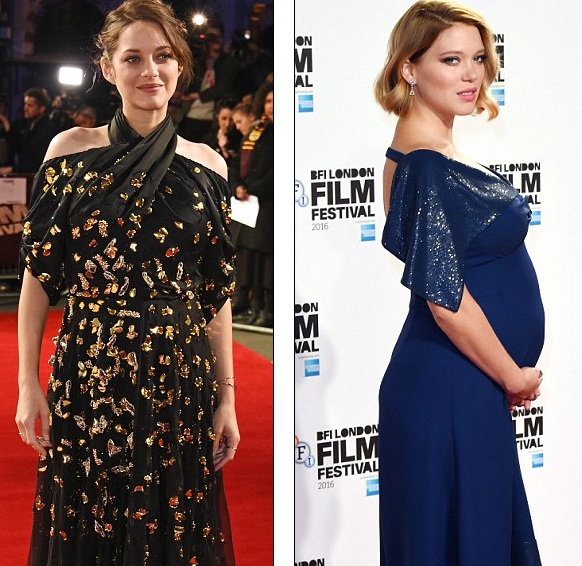  Marion Cotillard (trái) đang mang thai đứa con thứ 2 còn Bond girl Lea Seydoux lần đầu lên chức mẹ 