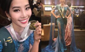 Nam Em giành huy chương Bạc trình diễn trang phục dạ hội