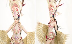 Ngọc Châu mang trang phục dân tộc vô cùng gợi cảm đến Hoa hậu Siêu quốc gia