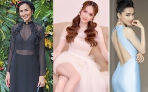 Nhã Phương khoe lưng trần gợi cảm; Hà Tăng diện áo dài xuyên thấu