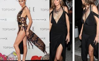 Siêu mẫu Úc quyến rũ với váy xẻ trước xẻ sau