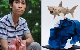 Hai chàng trai biến giấy thành tác phẩm nghệ thuật hút hồn