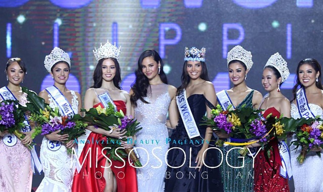  Tân hoa hậu Laura Victoria Lehmann chụp ảnh cùng Hoa hậu Philipppines năm 2016, Hoa hậu Thế giới 2016 và các người đẹp nằm trong Top 5 của cuộc thi năm nay. 