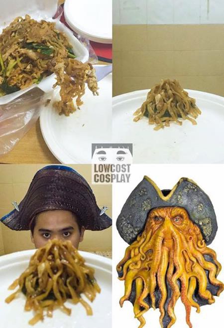 Ngay cả món mì trộn cũng có thể biến hóa trở thành bộ râu của Davy Jones trong loạt phim nổi tiếng “Cướp biển vùng Caribe”