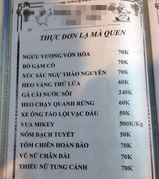 Những món ăn với tên gọi quá độc đáo.