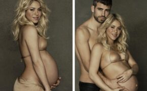 Diện bikini, Shakira khoe bụng bầu bên bạn trai