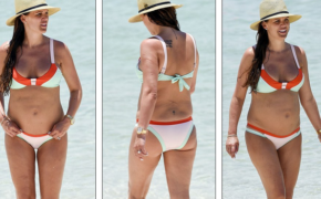 Hoa hậu Danielle Lloyd tự tin diện bikini trong lần mang bầu thứ 4