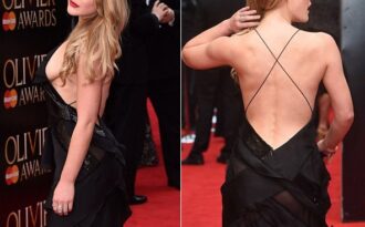 Người đẹp Anh “úp mở” thân ngọc với váy gợi cảm