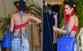 Con gái Demi Moore mặc quần jeans rách, áo thủng lỗ chỗ