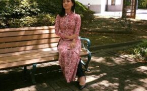 Miko Lan Trinh duyên dáng áo dài tại Nhật Bản