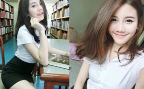 Tạo dáng trong thư viện, nữ sinh Thái Lan bất ngờ nổi tiếng