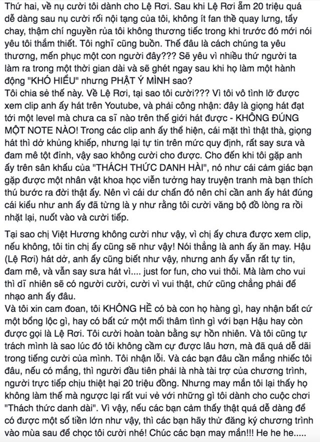 Trấn Thành lên tiếng về nụ cười rối nội tạng với Lệ Rơi.