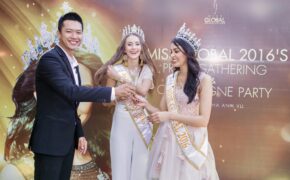 Hồ Đức Vĩnh bảnh bao đón hoa hậu toàn cầu