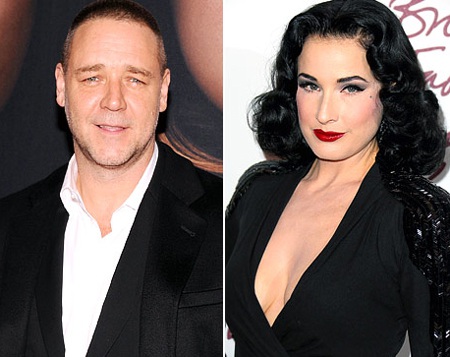 Russell Crowe phủ nhận tin đồn hẹn hò với Dita Von Teese.