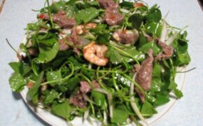 Rau má trộn thịt bò xào