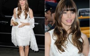 Jessica Biel rất xinh với váy ren trắng