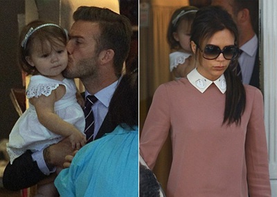 Vợ chồng Beckham đưa con gái đi ăn