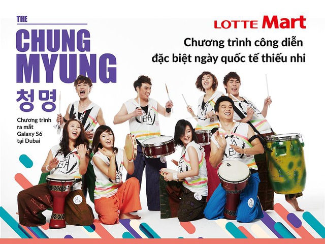 Nhóm Chung Myung sẽ đến biểu diễn nhạc cụ truyền thống Hàn Quốc tại LOTTE Mart Quận 7 và LOTTE Mart Gò Vấp