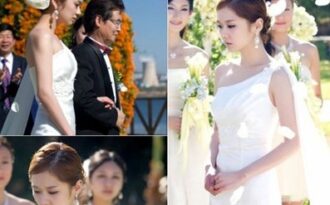 Jang Nara mặc váy cưới