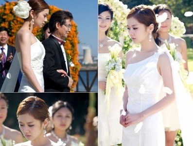 Jang Nara mặc váy cưới