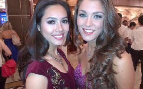 Hoàng My vui tươi dự tiệc mở màn Hoa hậu Thế giới