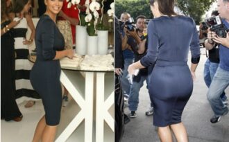 Kim siêu vòng ba “lộ” thân hình nảy nở với váy bó