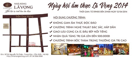 “Ngày Hội Ẩm Thực Lã Vọng” là món quà tri ân đặc biệt mà Nhà Hàng